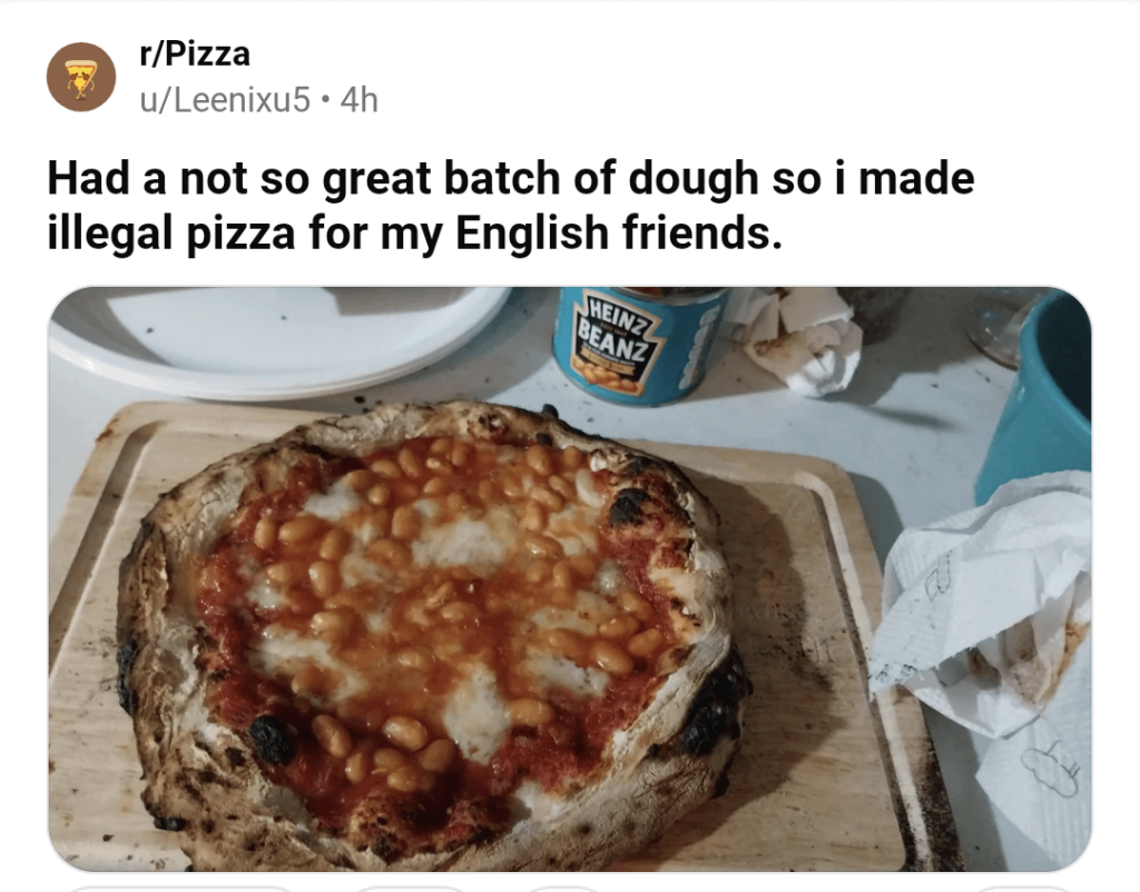 Baked Beans on a Pizza