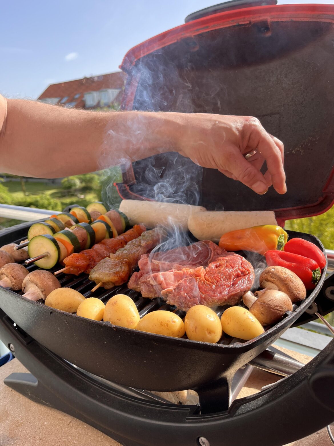 Unfortunately only on the balcony with gas, but still tasted good.