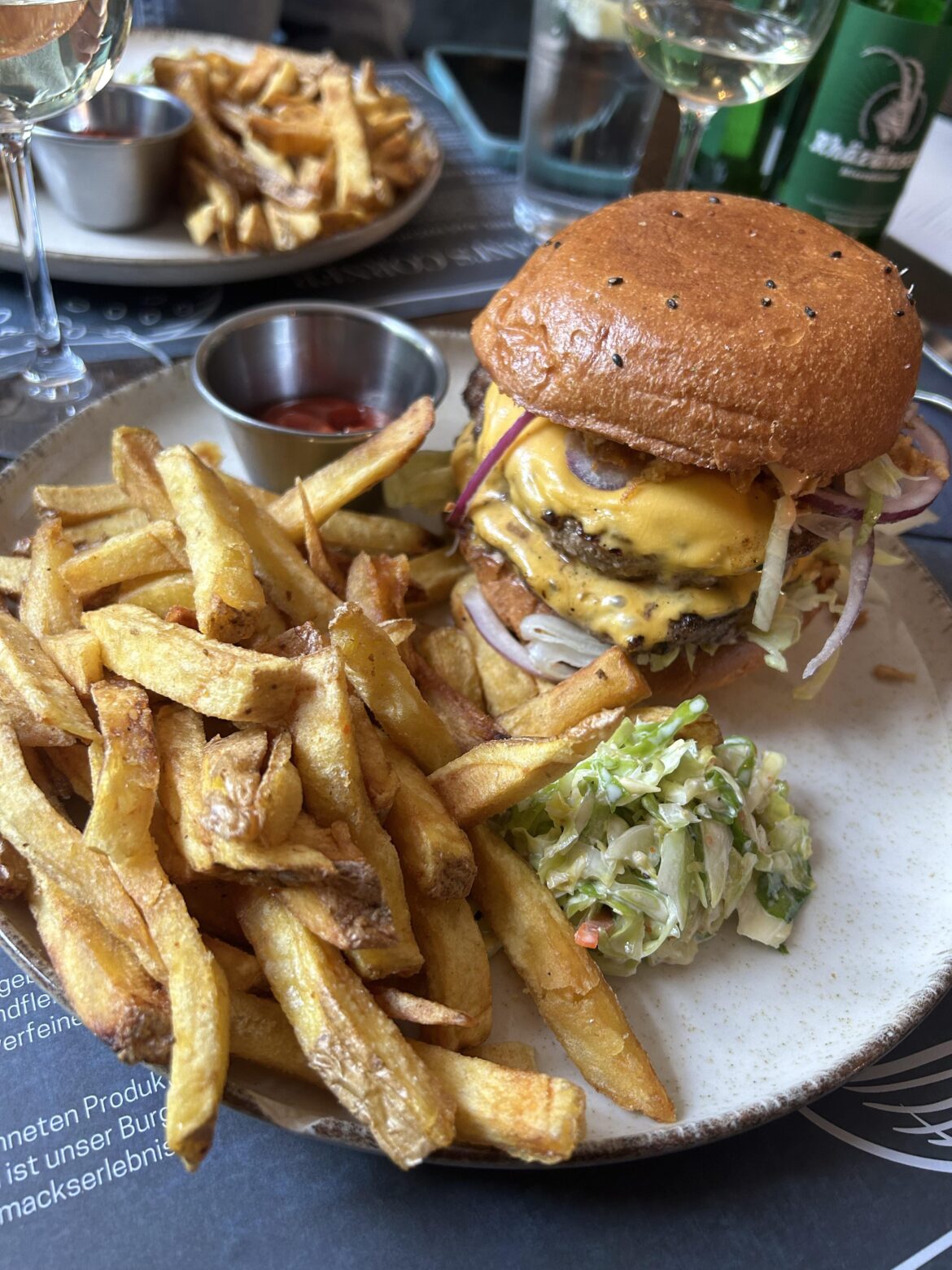 Delicious double cheeseburger