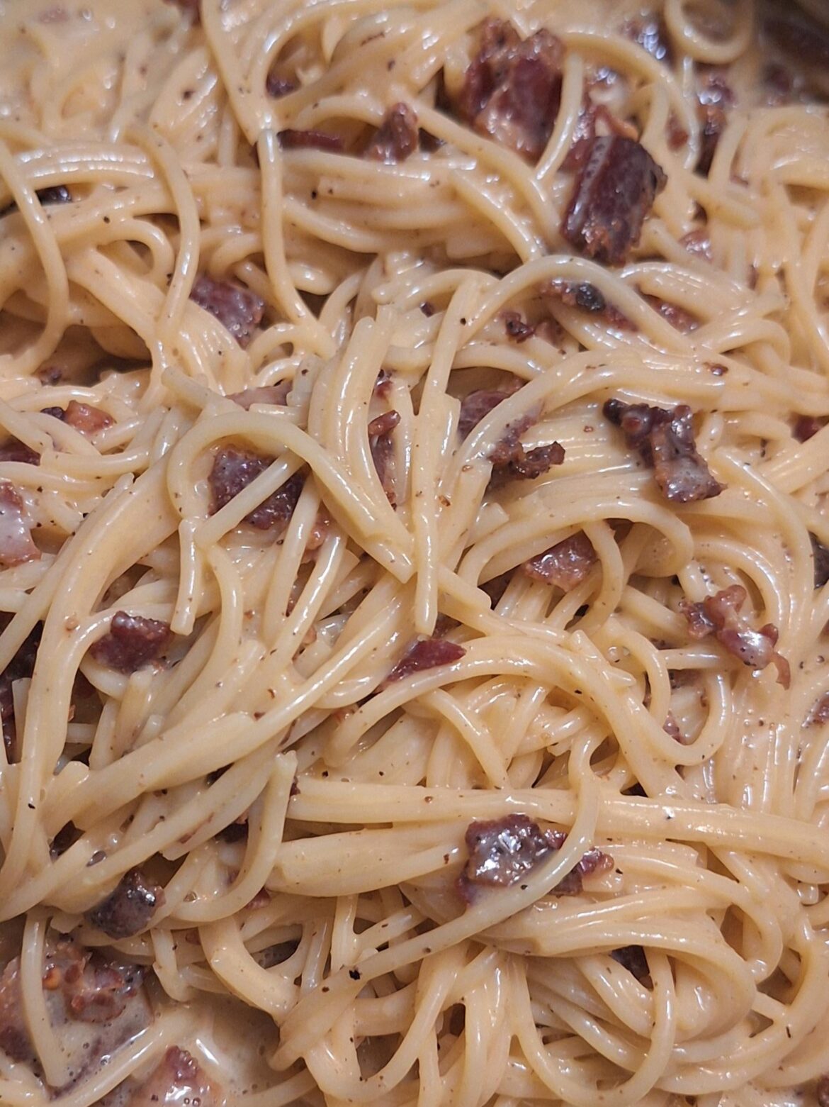 My fav pasta dish...still trying. Pasta a la carbonara