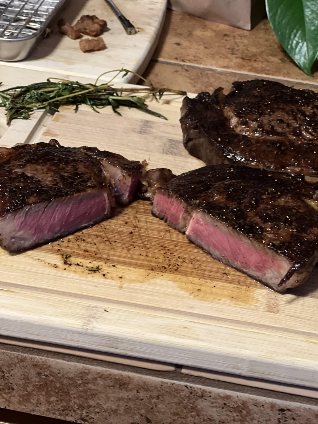 Birthday Dinner last night. Cooked two ribeyes in my cast iron. What do