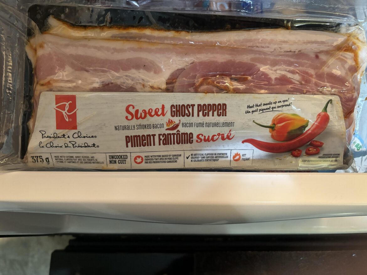 Got some sweet ghost pepper bacon with groceries yesterday to try