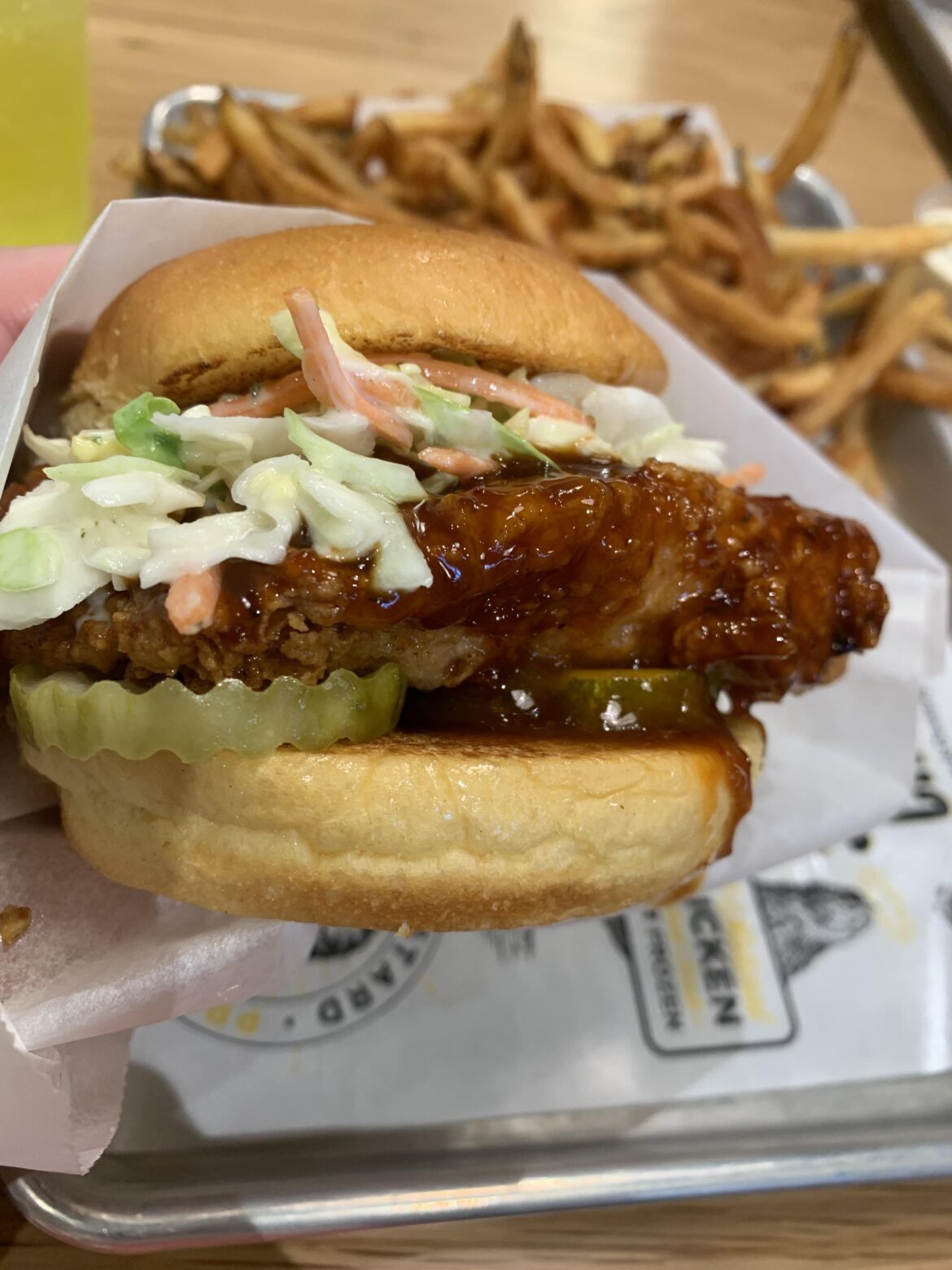 [I ate] Korean fried chicken with fries