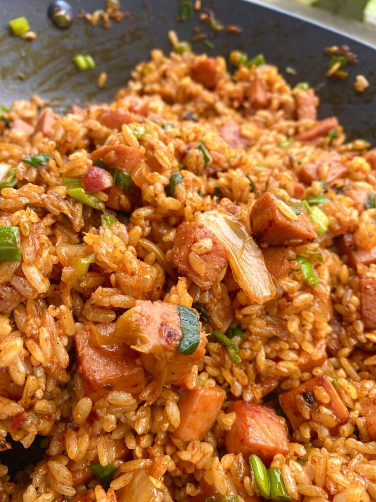 Spam and kimchi fried rice