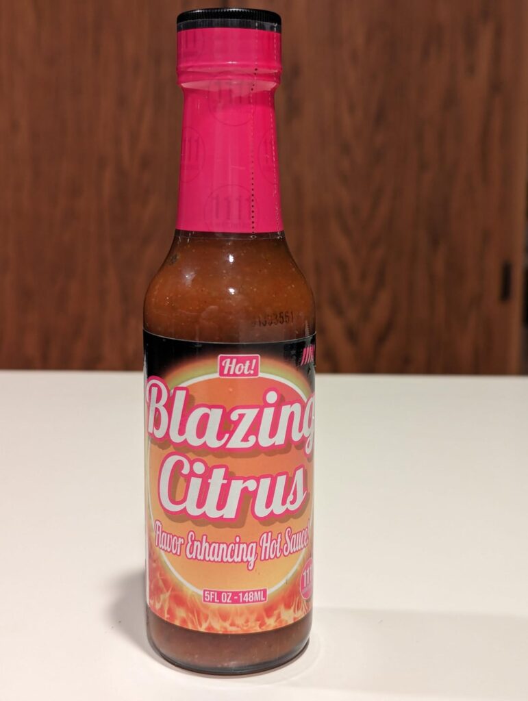 Eleven Eleven hot sauce.  Grapefruit-based, vinegar-free.  Pretty good!