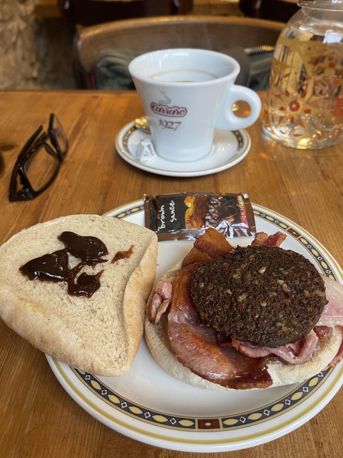 Haggis breakfast sandwich