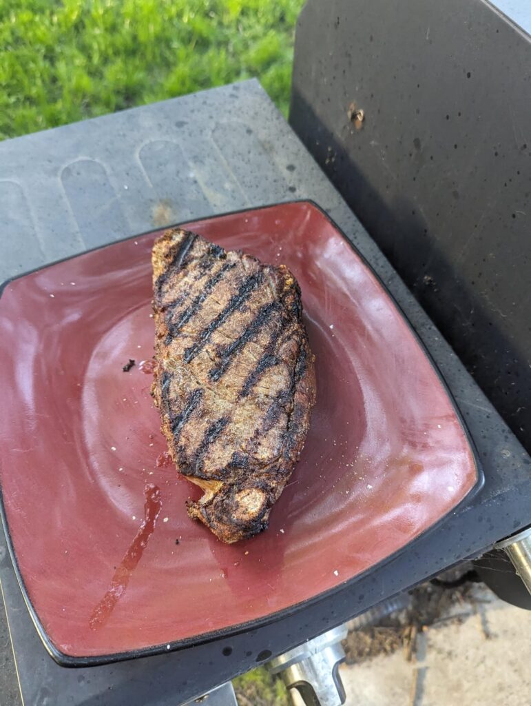 I've never grilled a steak this big before. First time ever getting grill marks. How did I do?