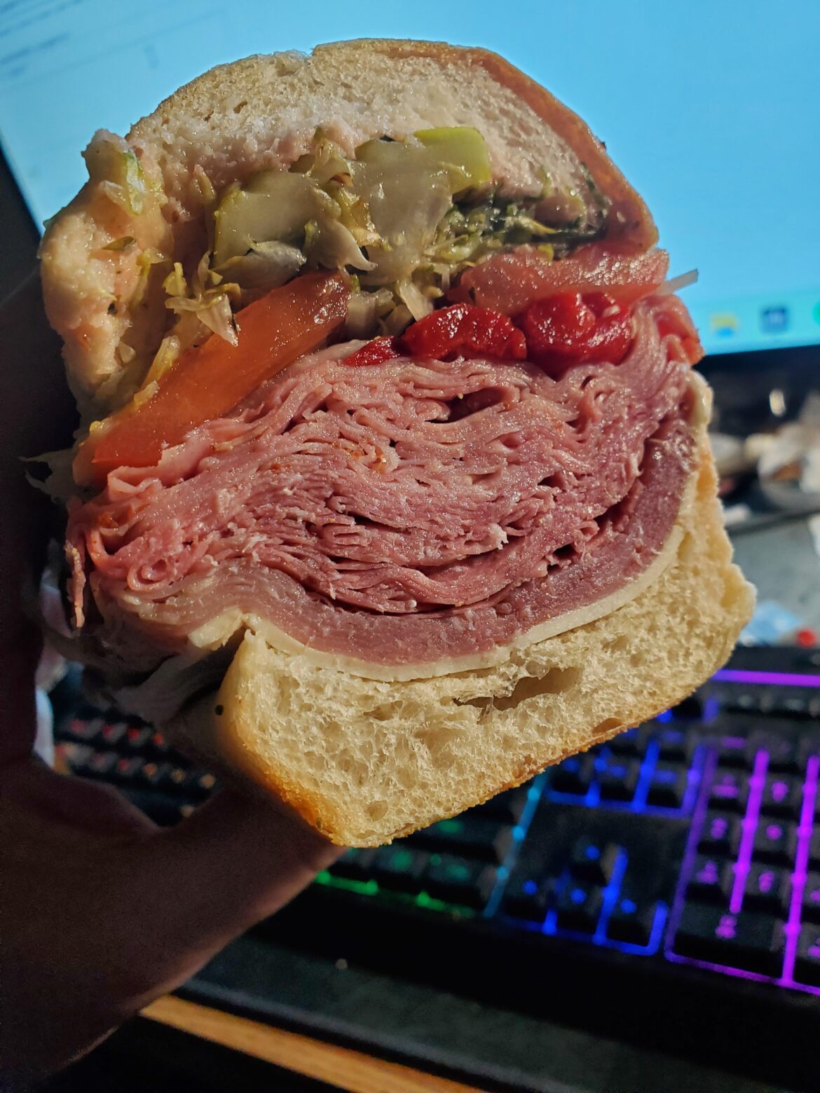 Italian hero from Colonial Ranch in Point Pleasant Boro, NJ with pickles added