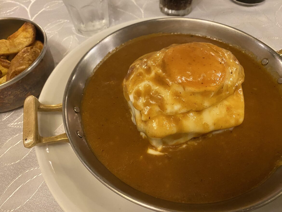 Francesinha lunch in Brazil. Very nice!