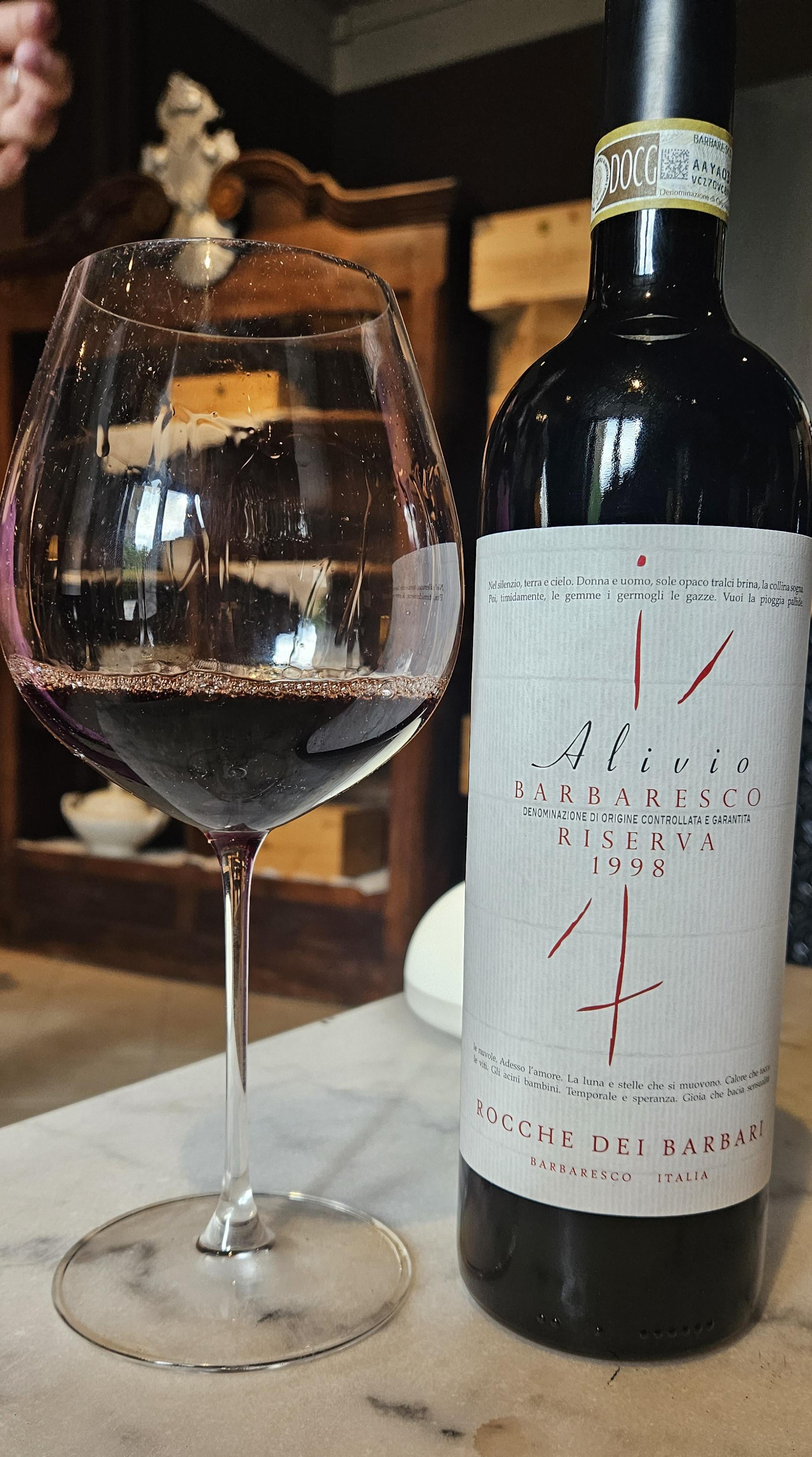 Rocche Dei Barbari Alivio Barbaresco Riserva 1998 Dining and Cooking