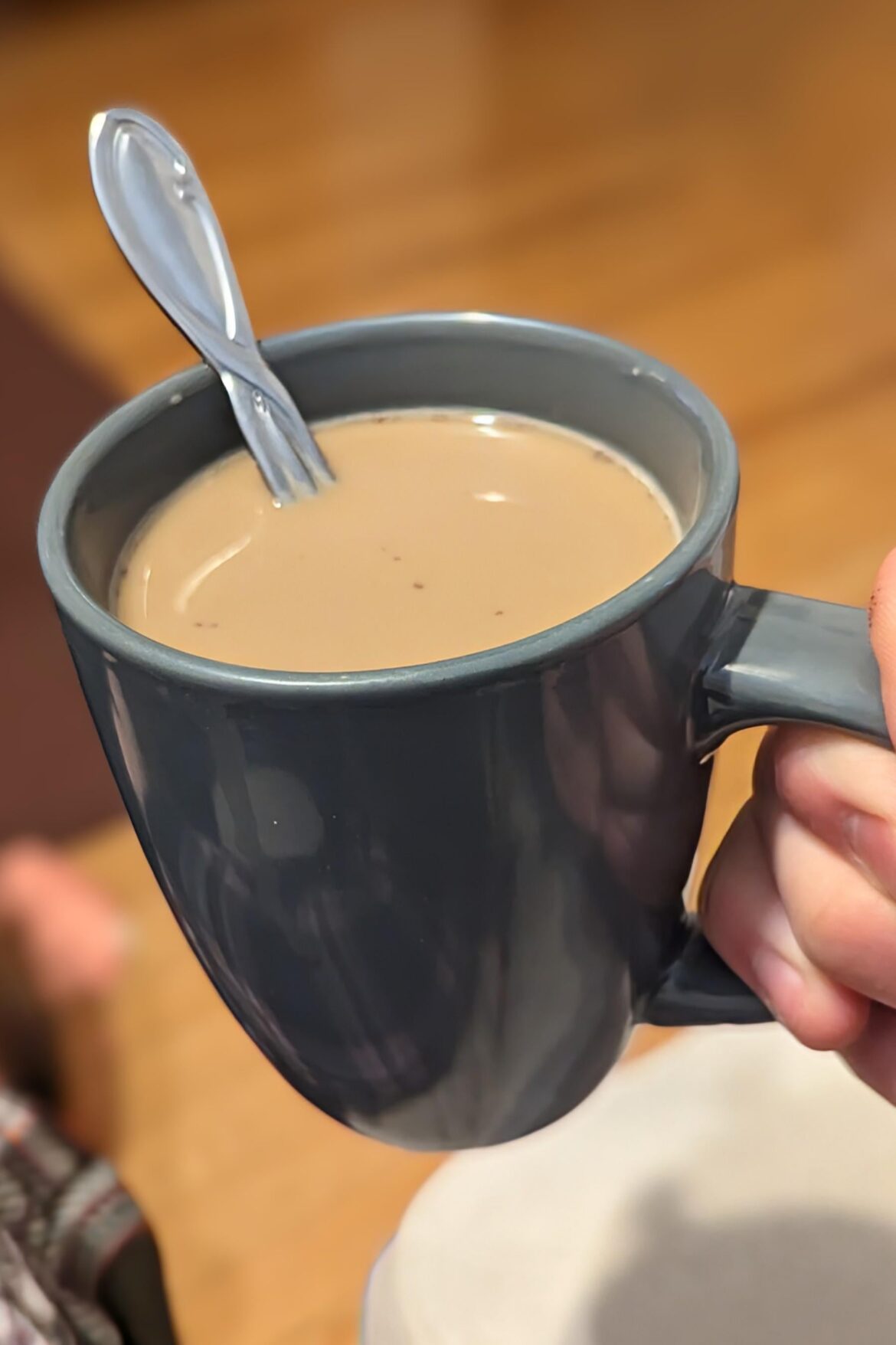 Coffee with a little bit of melted chocolate chips