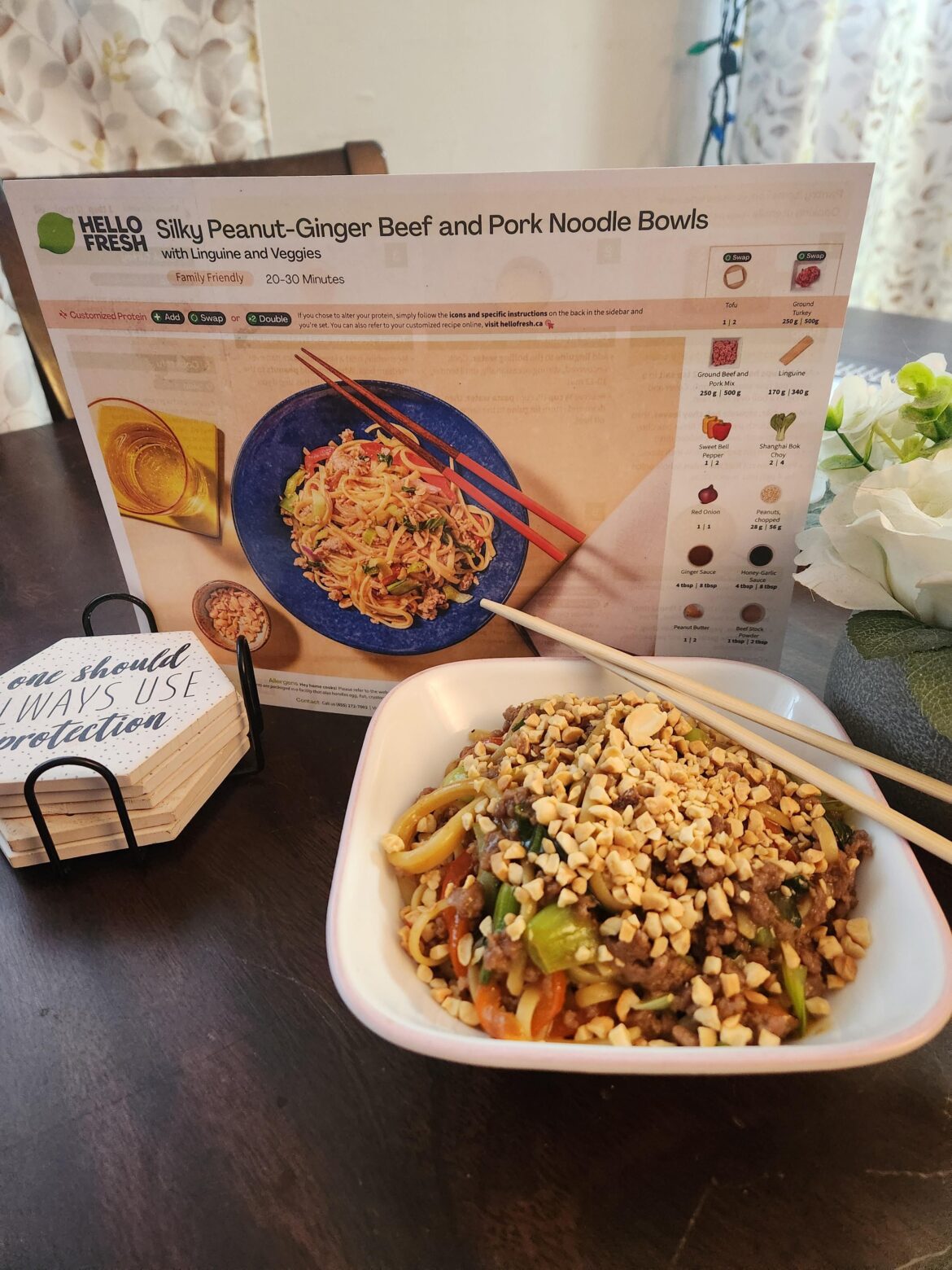 Silky Peanut-Ginger Beef and Pork Noodles