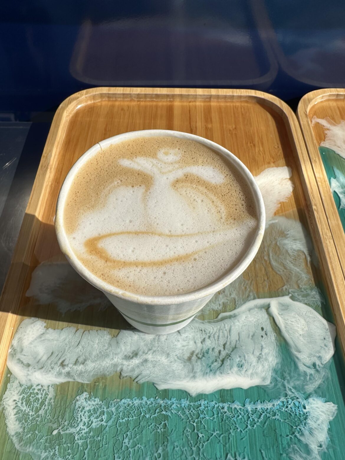 When you struggle with latte art, sometimes you get lucky and with a little imagination you get something fun