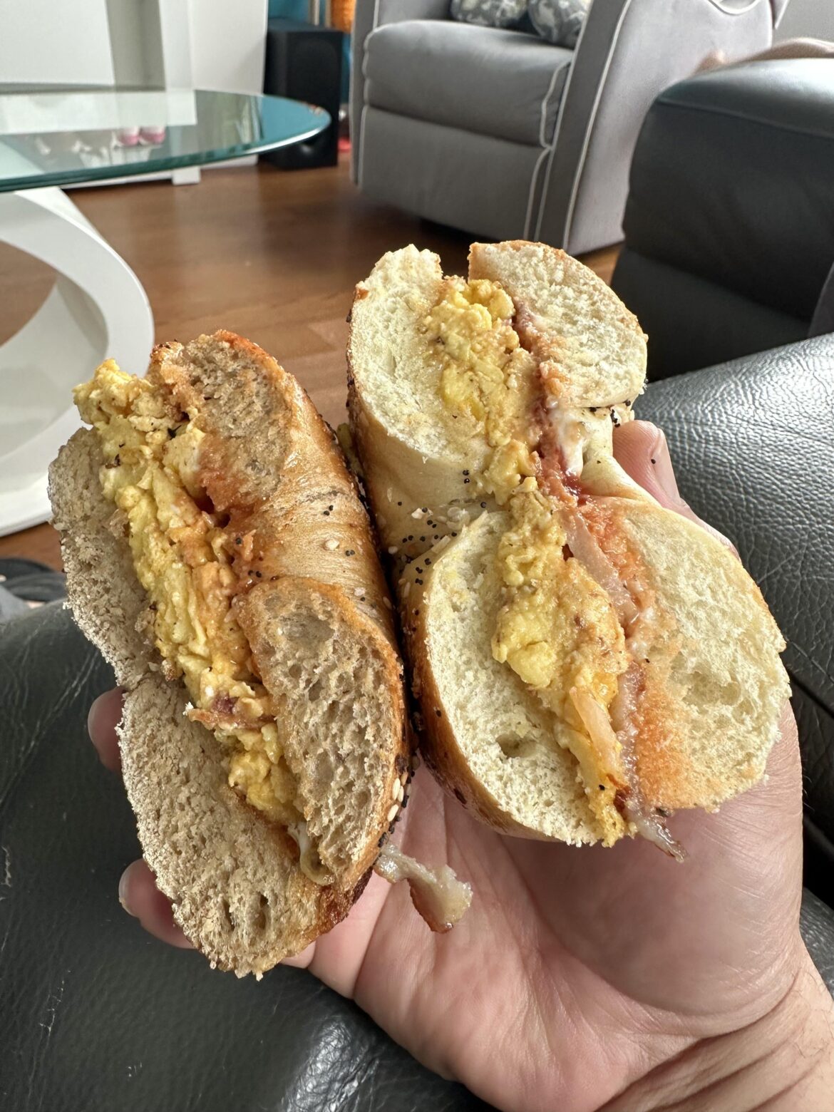 Bacon egg and cheese on a New York’s bagel.