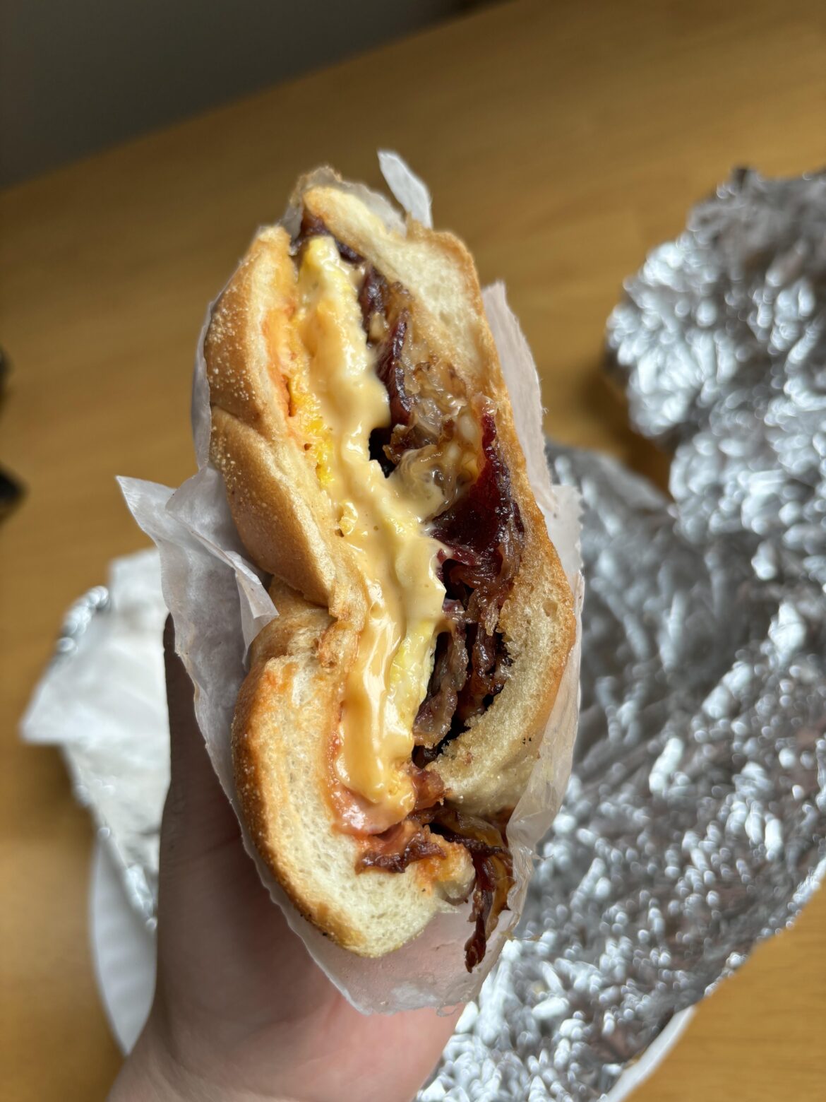 [I Ate] Bacon Egg & Cheese on a roll “BEC”