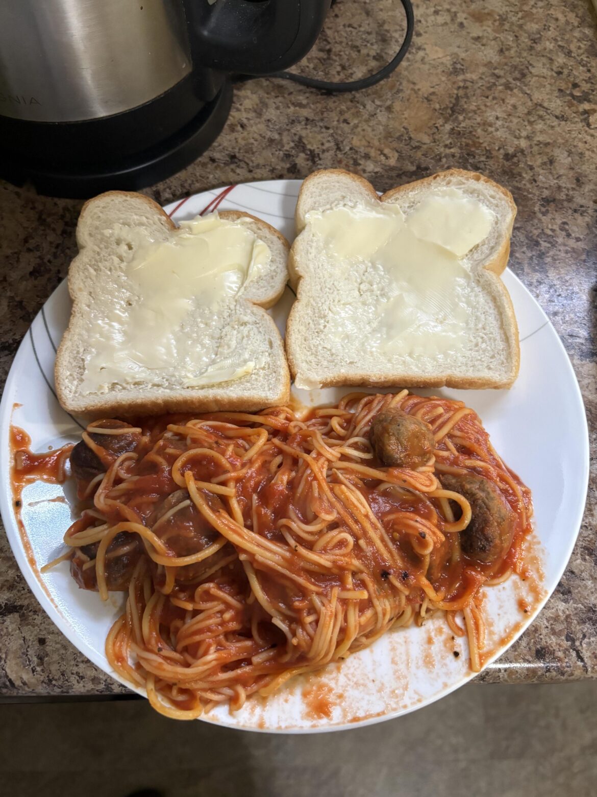 Homemade spaghetti and meatballs