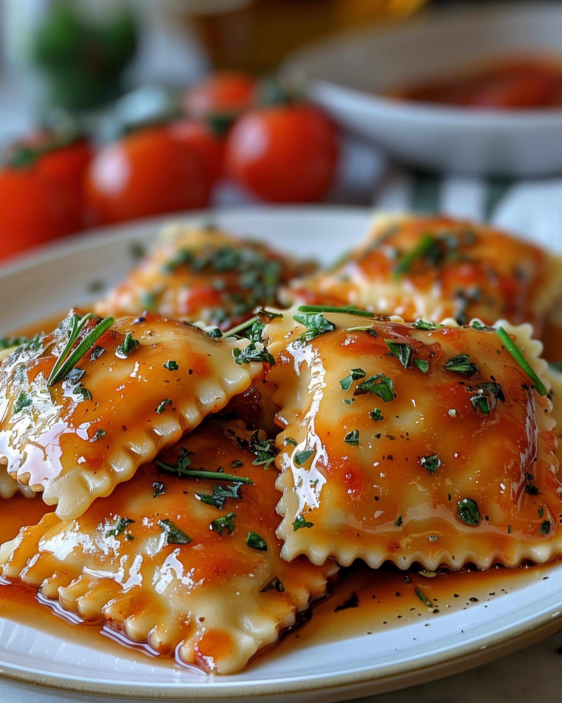 Vegan Tomato Ravioli Dining and Cooking