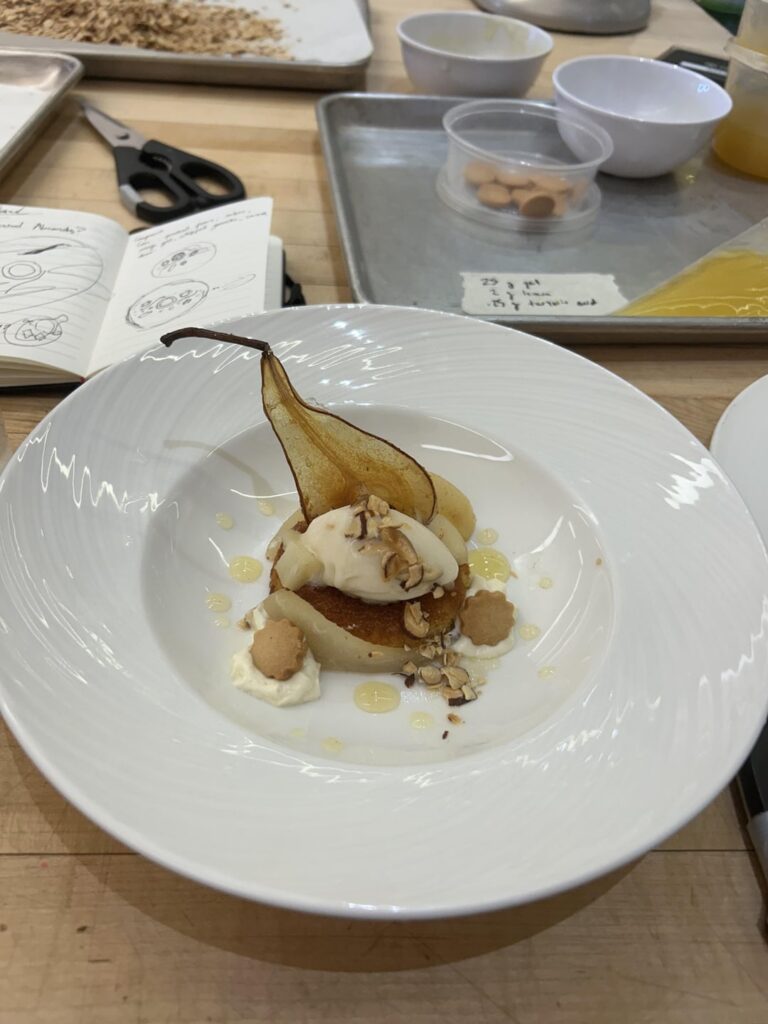 Plated Pear Frangipane Tart