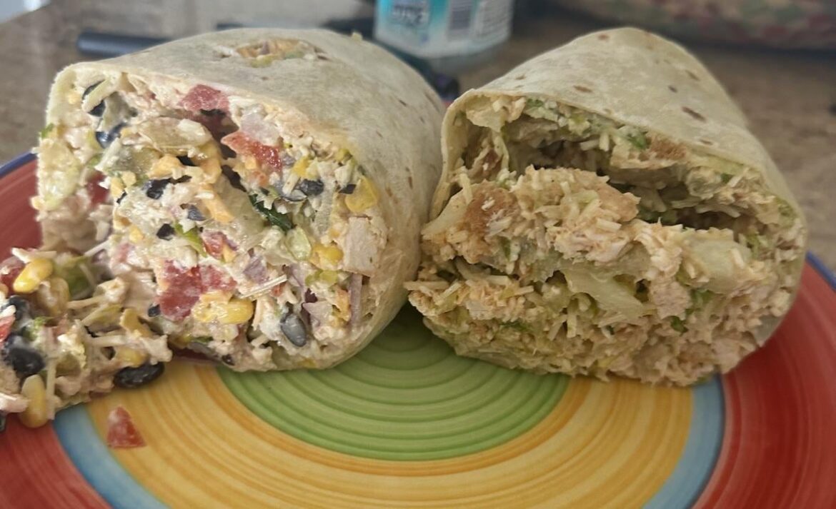 Fajita and chicken Caesar wrap