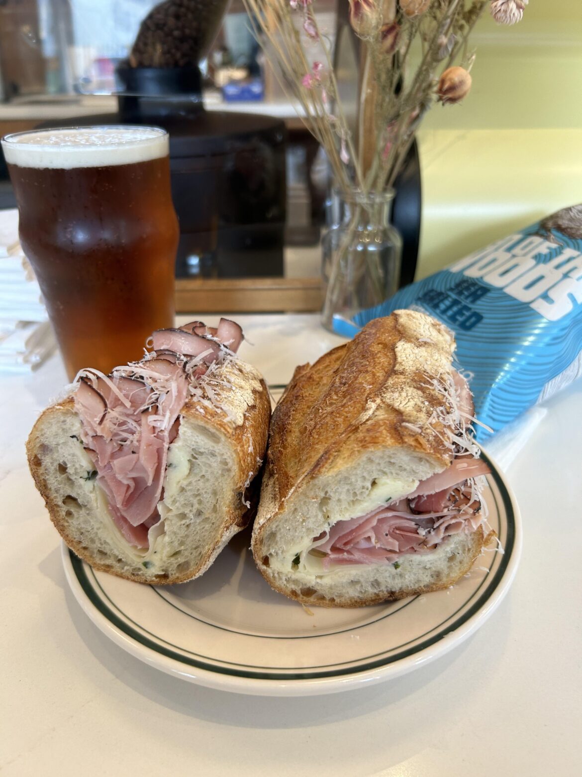 Simple and amazing. Ham and butter at the new shop on my block. House bread and tasty everything.