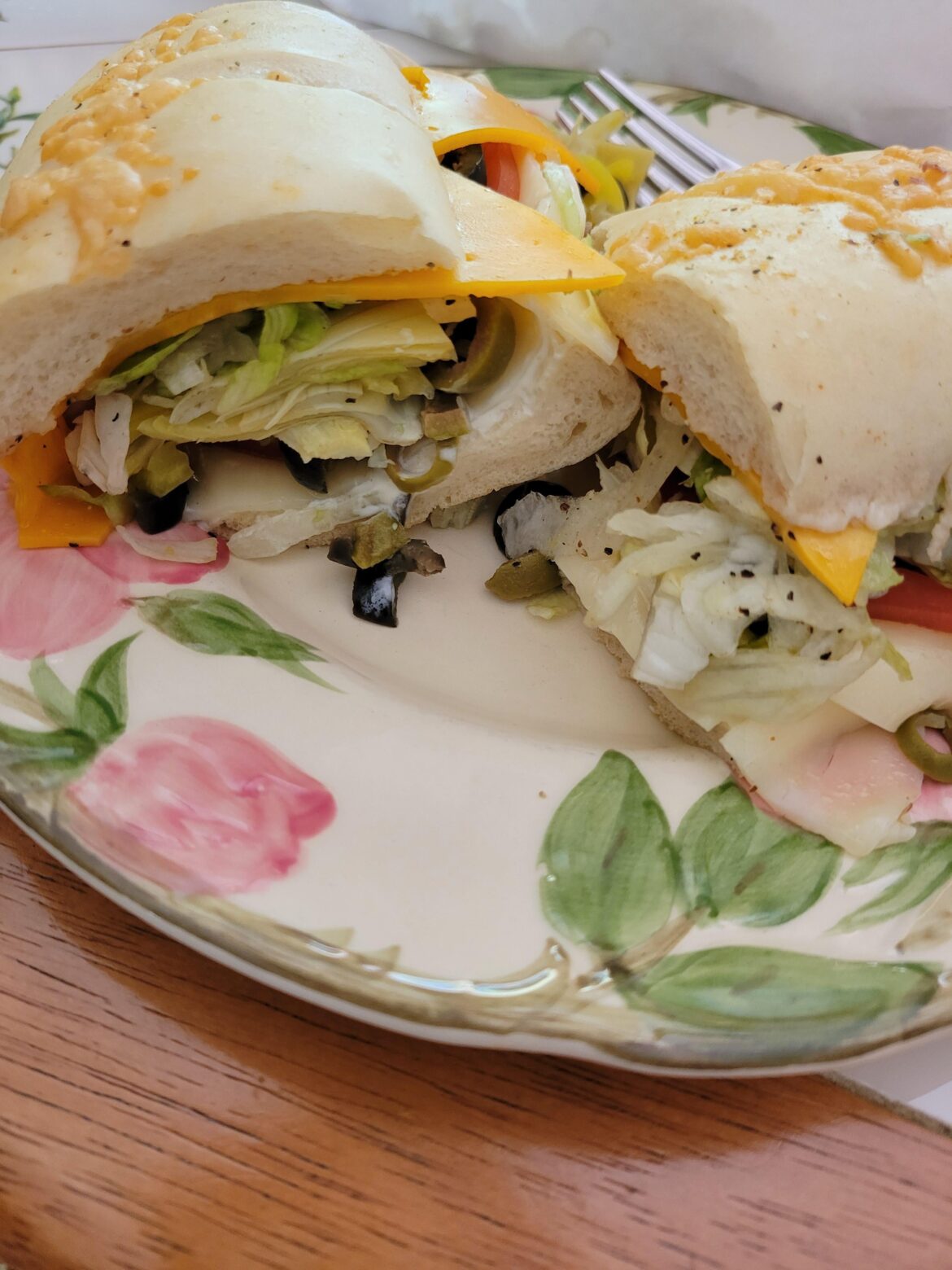 My friend bought me lunch yesterday. A beautiful veggie sub with cheese and mayo.