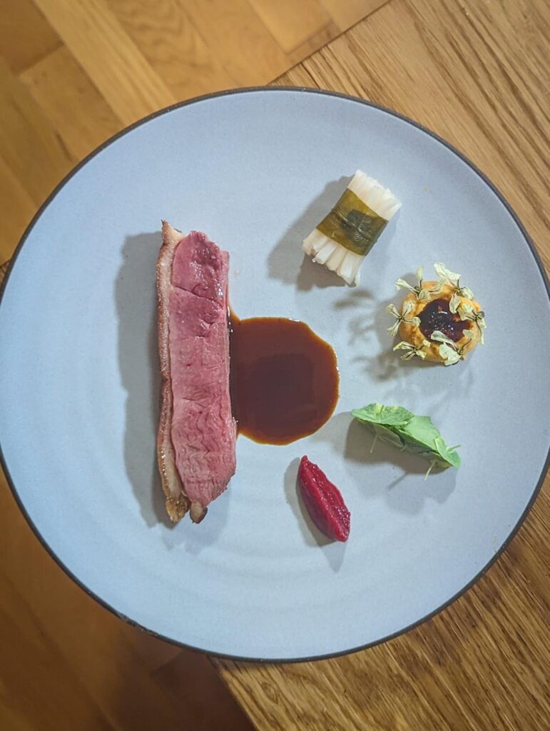 Korean inspired duck dish with some "banchan"