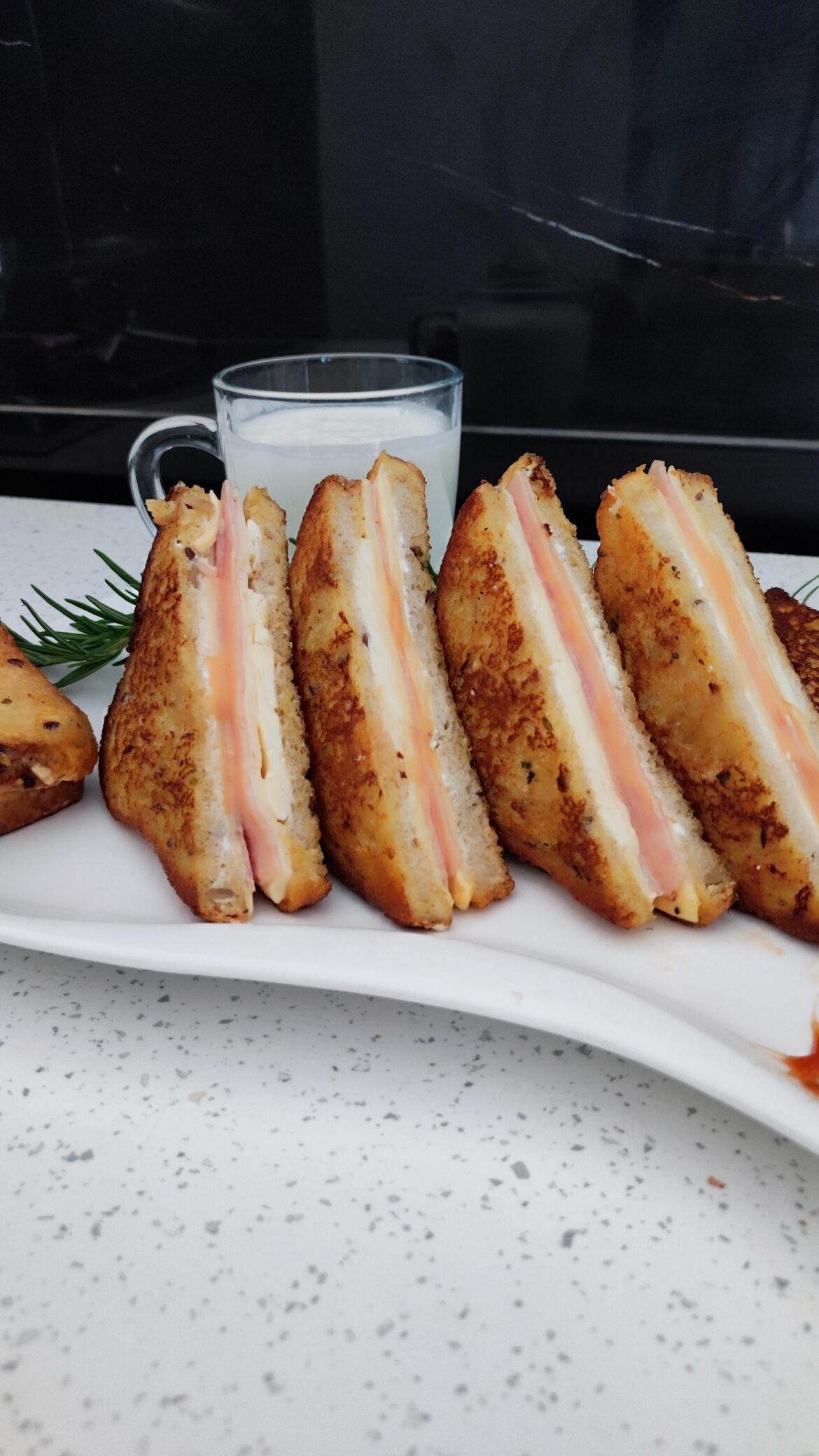 Stuffed fried slices a fantastic breakfast