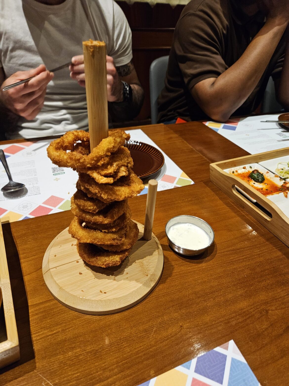 Fried Calamari on a paper towel holder
