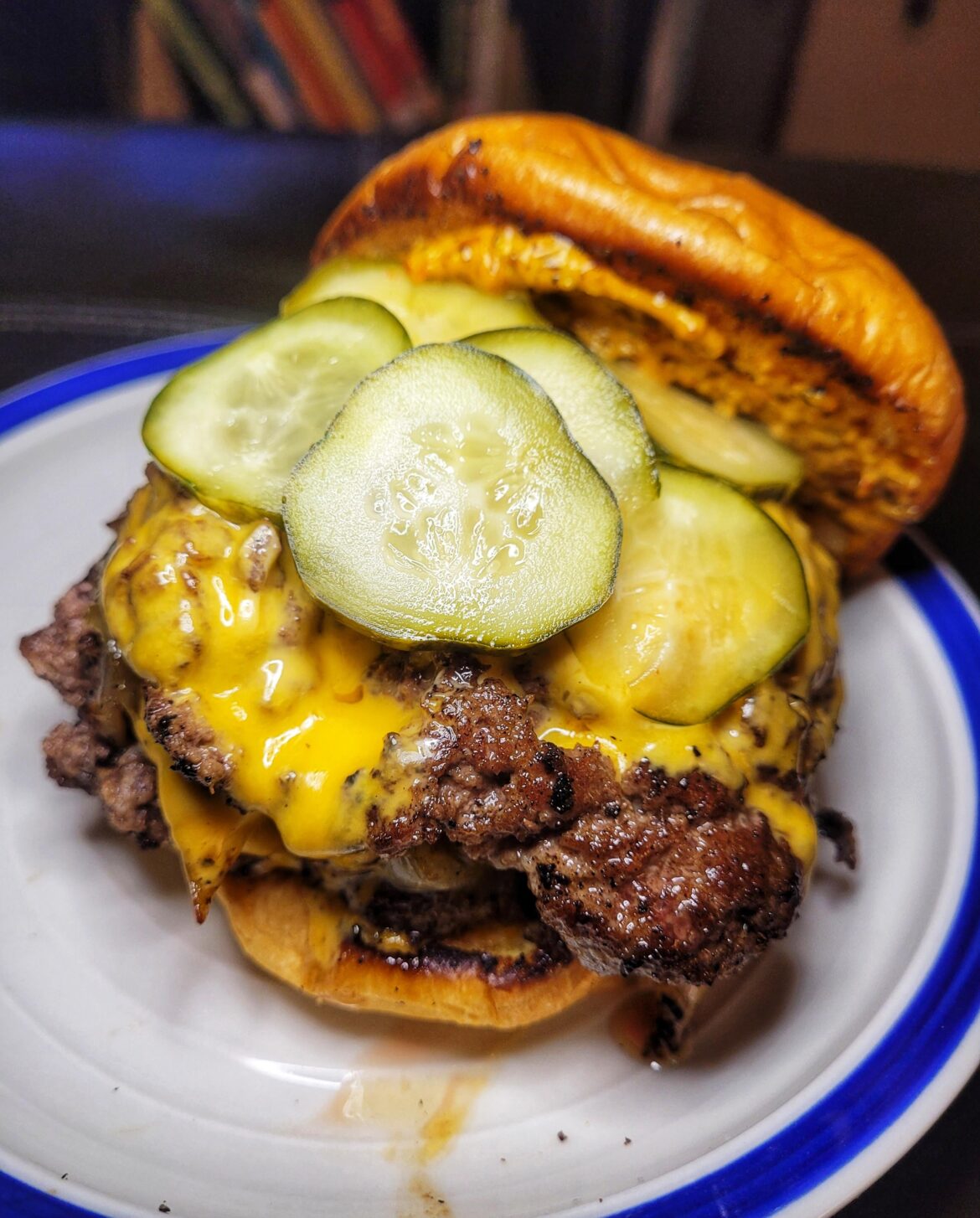 [Homemade] Double Oklahoma Smashburger with Pickles