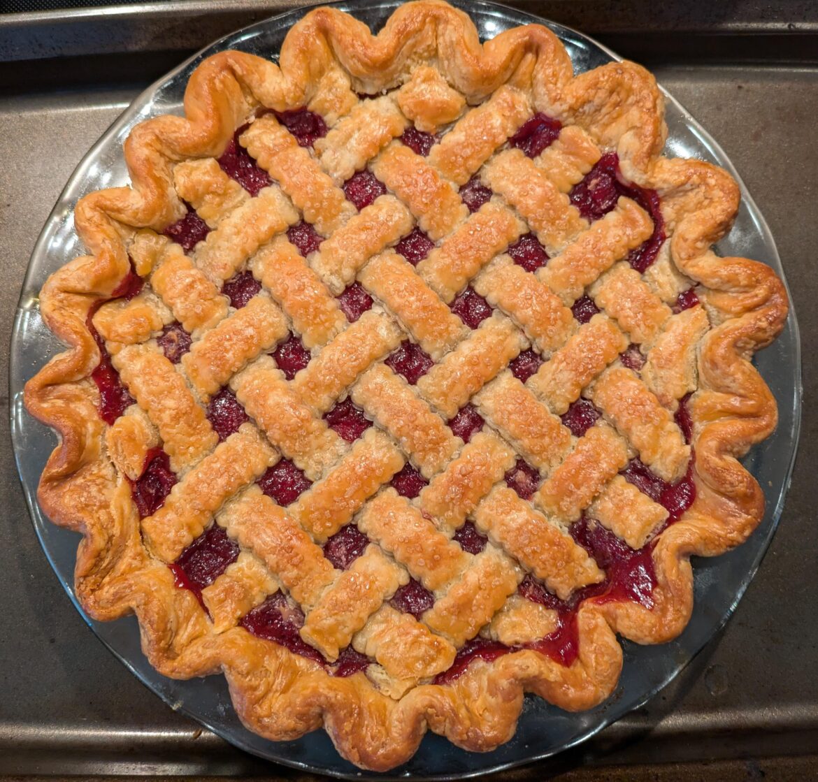 Tart cherry pie with all-butter crust