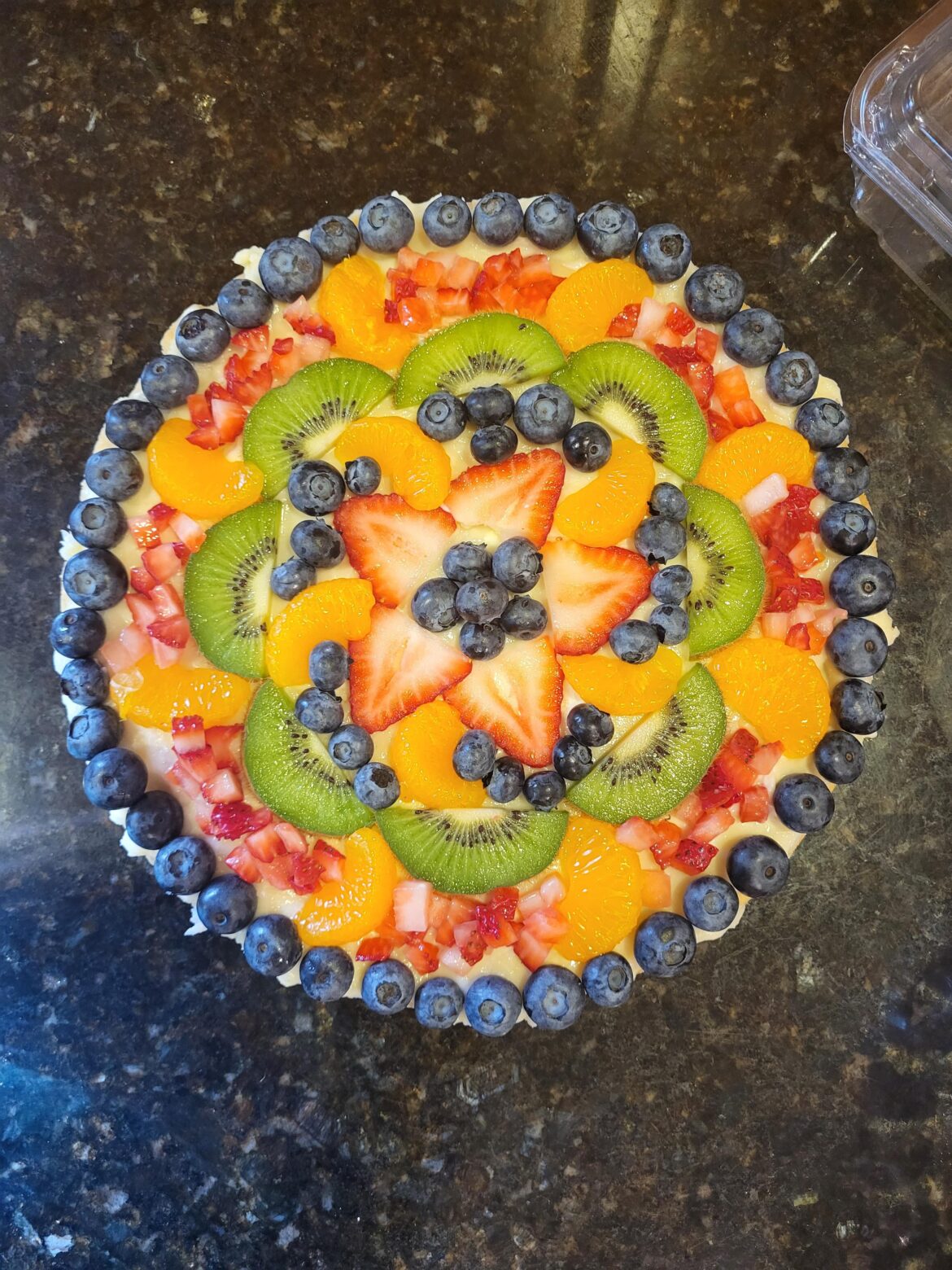 This fruit tart that I made yesterday.