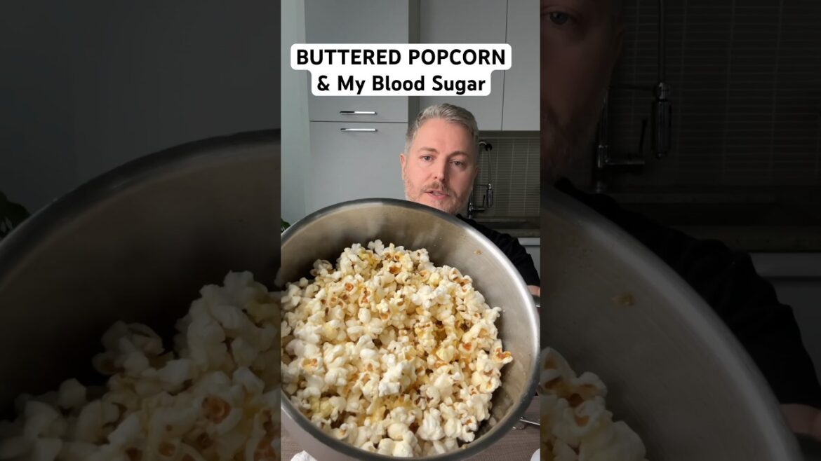 Buttered Popcorn and my blood sugar. #bloodsugar #glucoselevels #insulinresistant1 #popcorn￼