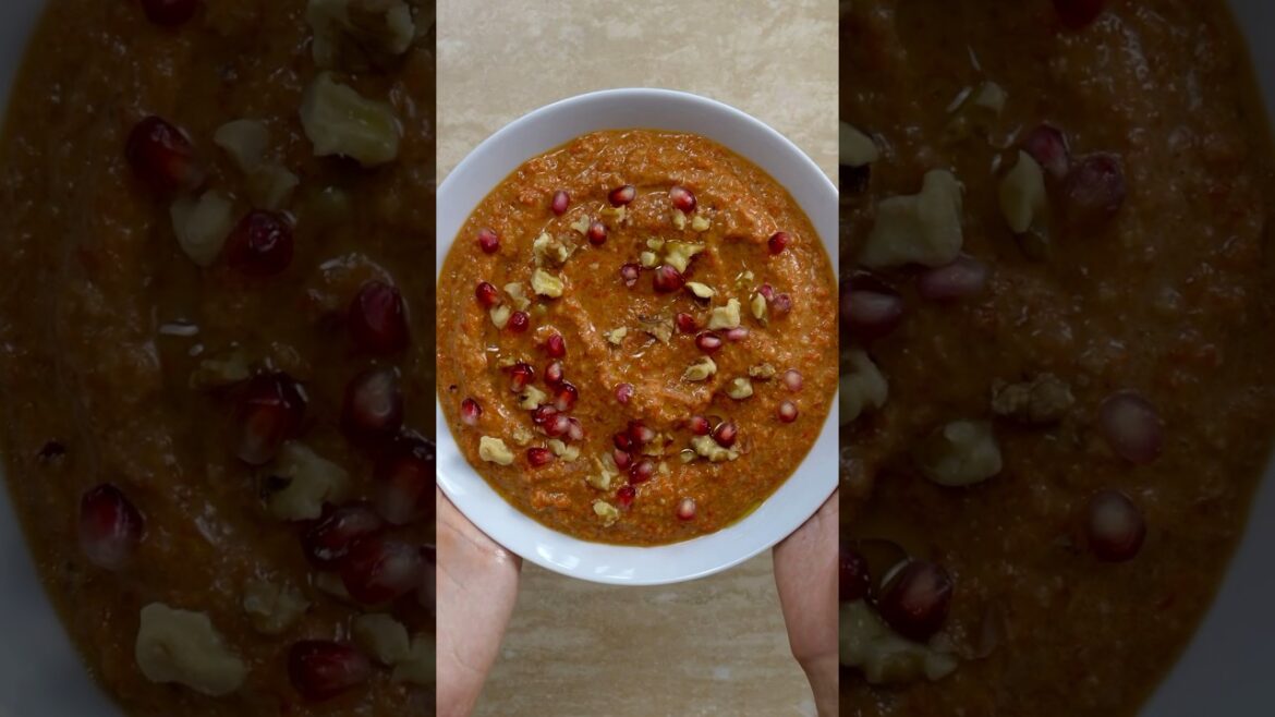 Sweet, nutty & spicy: The vibrant red pepper dip, muhammara #recipe #appetizer #middleeasterncuisine Sweet, nutty & spicy: The vibrant red pepper dip, muhammara #recipe #appetizer #middleeasterncuisine