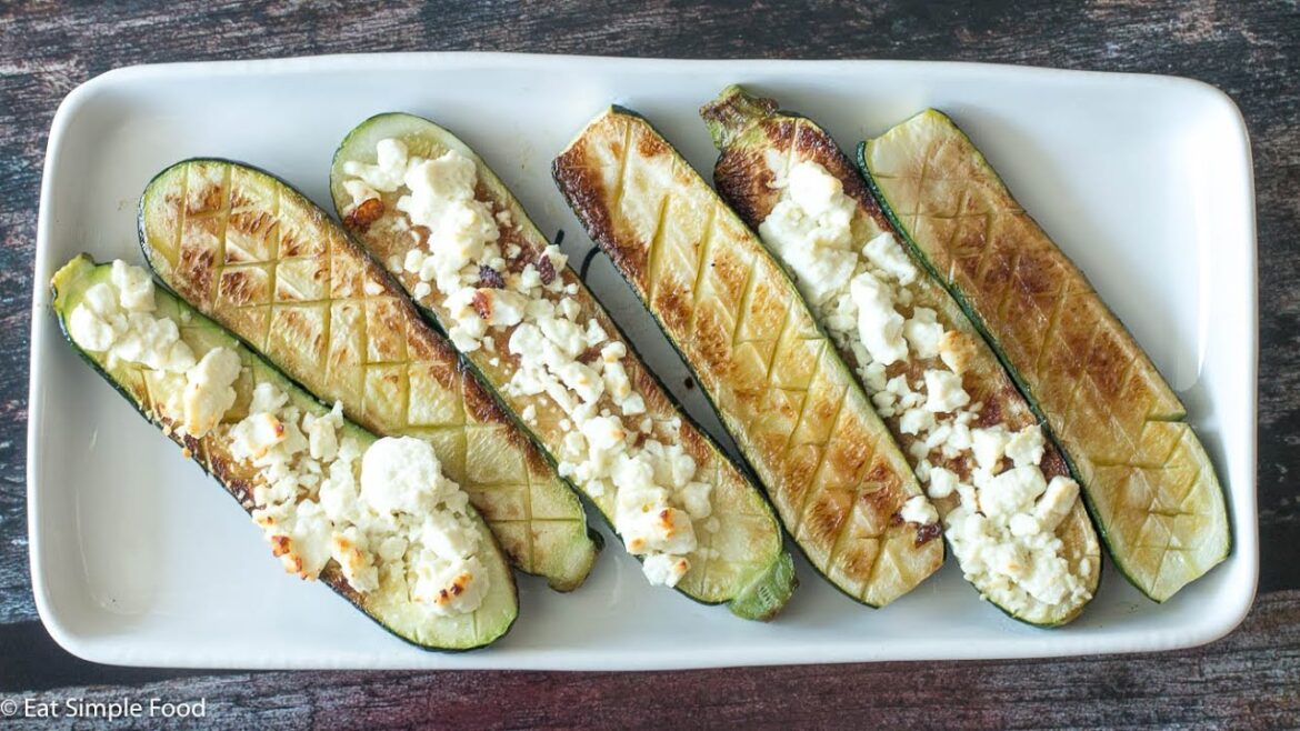 Simple Scored, Pan Seared, and Roasted Zucchini Halves Recipe - Ea tSimple Food .com