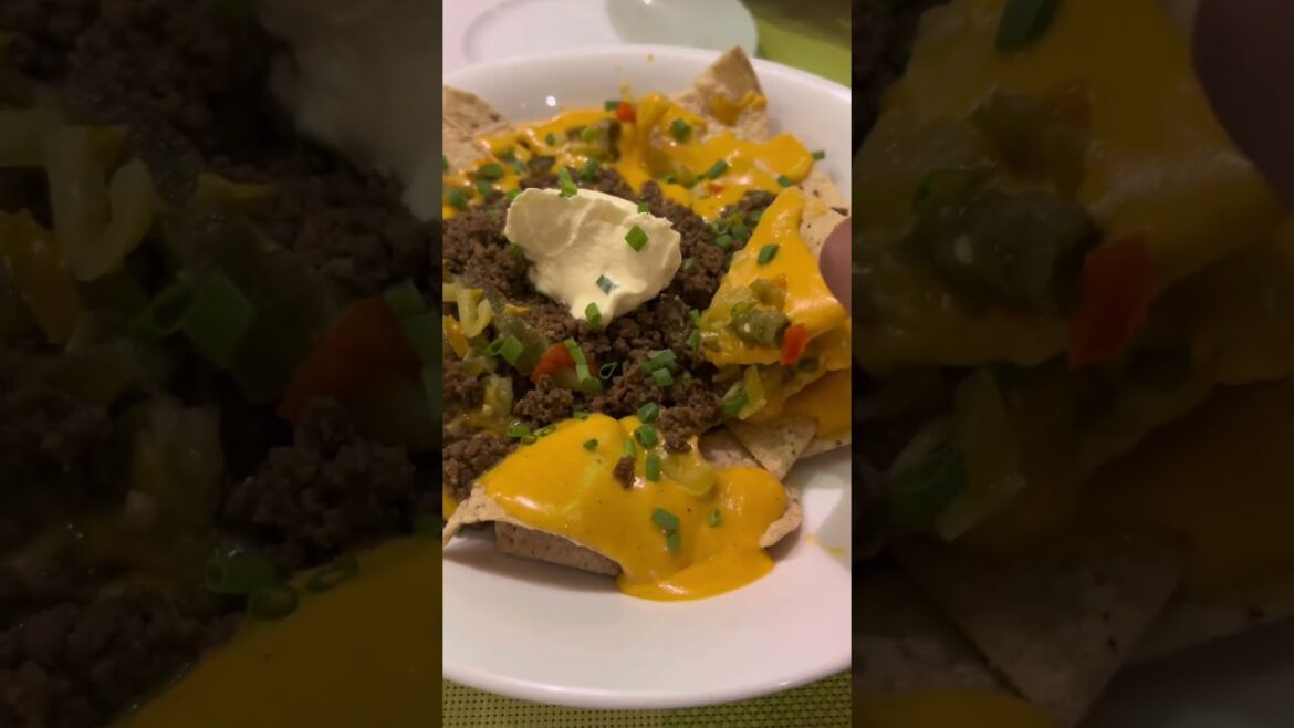 Old school nachos with ground beef #nachos
