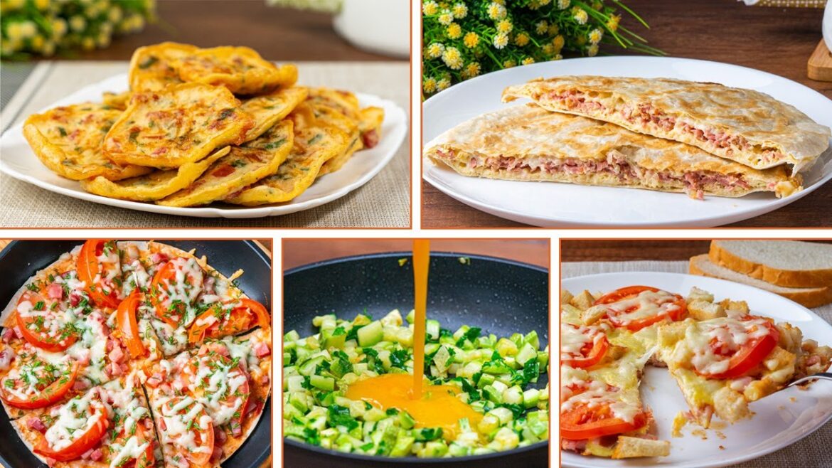 Завтрак для ленивых за 5 минут! 5 вкусных, быстрых завтраков на сковороде! Рецепт завтрака!