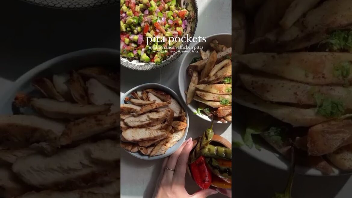 Mediterranean chicken pita pockets with garlic yogurt sauce Grilled chicken 2 lb boneless skinle