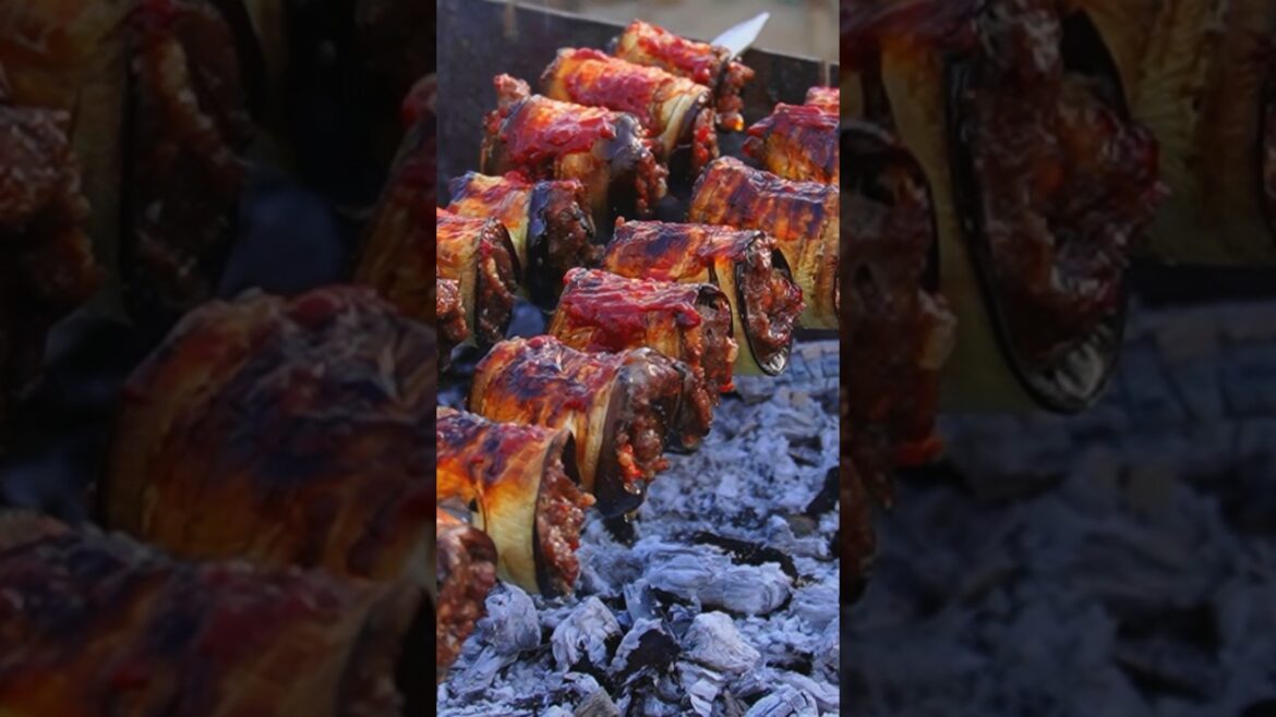 Delicious Eggplant Roll Kebab - The Best of Turkish Kebabs #turkishkebabrecipe #eggplantrecipes#bbq