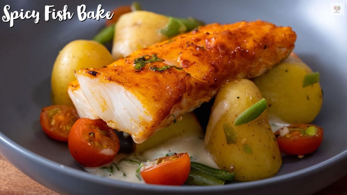Spicy baked cod fillet recipe | Low fat Harissa rubbed Cod or any white-fish fillet