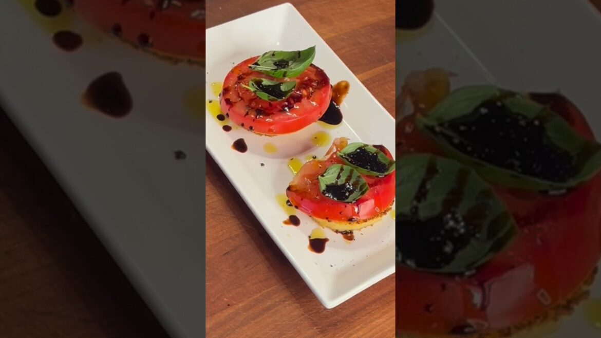 CAPRESE POLENTA STACKS!! #shorts #food #cooking