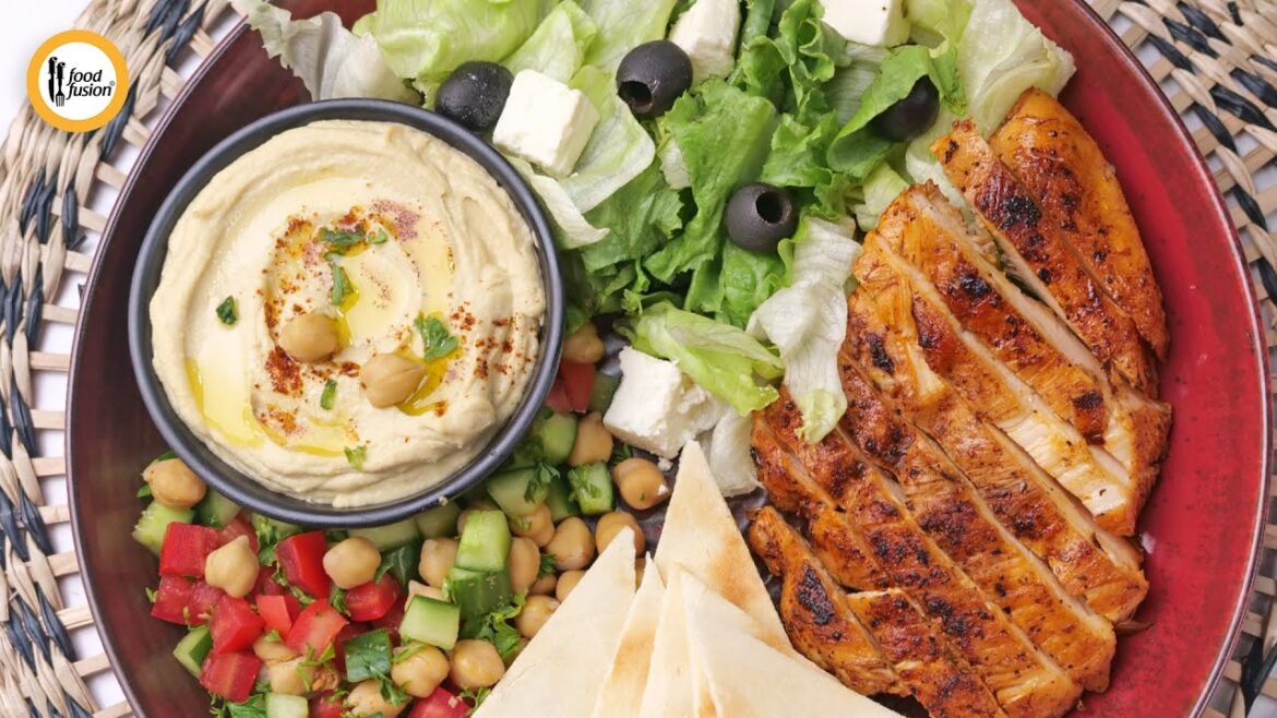 Restaurant Style Hummus & Chicken Bowl Recipe by Food Fusion Restaurant Style Hummus & Chicken Bowl Recipe by Food Fusion