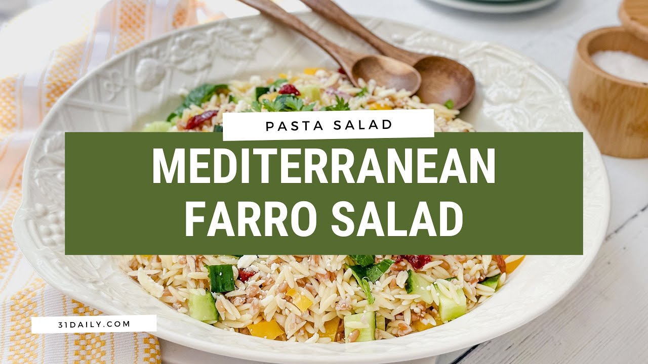 Mediterranean Farro Salad with Orzo Dining and Cooking