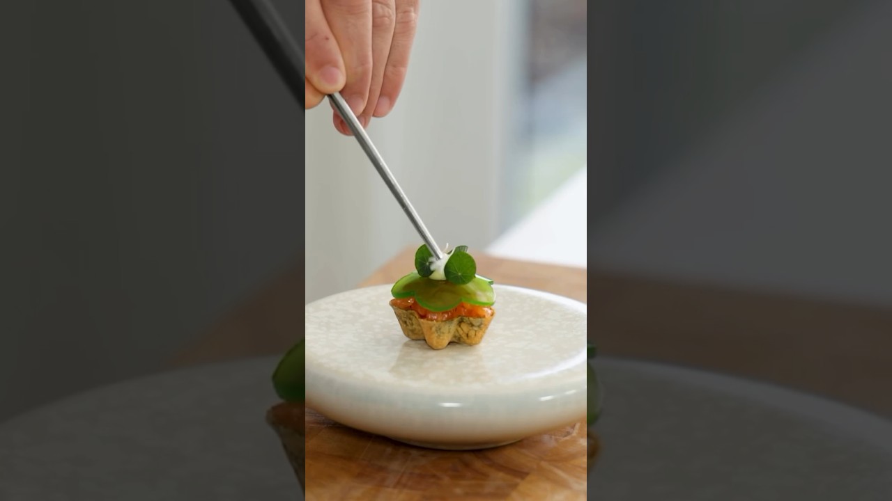 Michelin-star salmon on dill tartlet recipe ⭐️ - Dining and Cooking