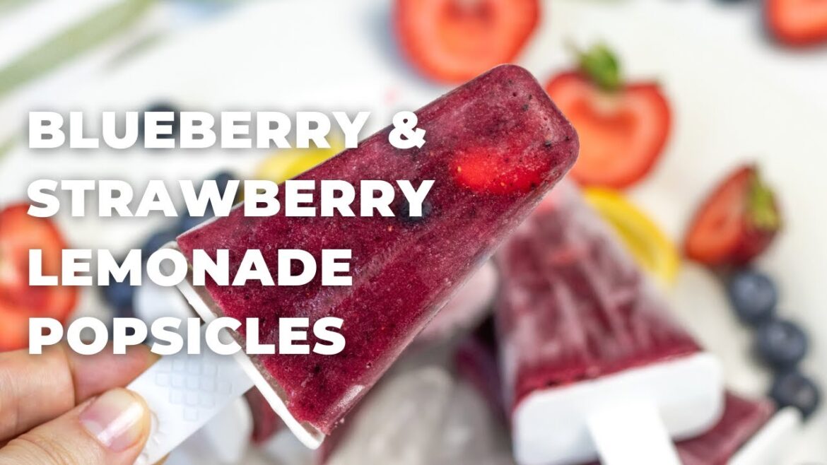 BLUEBERRY & STRAWBERRY LEMONADE POPSICLES |Vegan, Gluten-Free, Refined Sugar-Free| BLUEBERRY & STRAWBERRY LEMONADE POPSICLES |Vegan, Gluten-Free, Refined Sugar-Free|