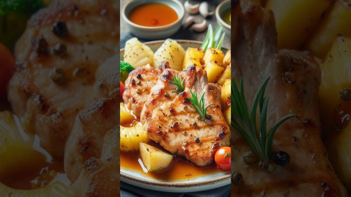 Pineapple Pork Recipe - Pork Chops With Pineapple Sauce | Pork Chop Steak With Pineapple #shorts