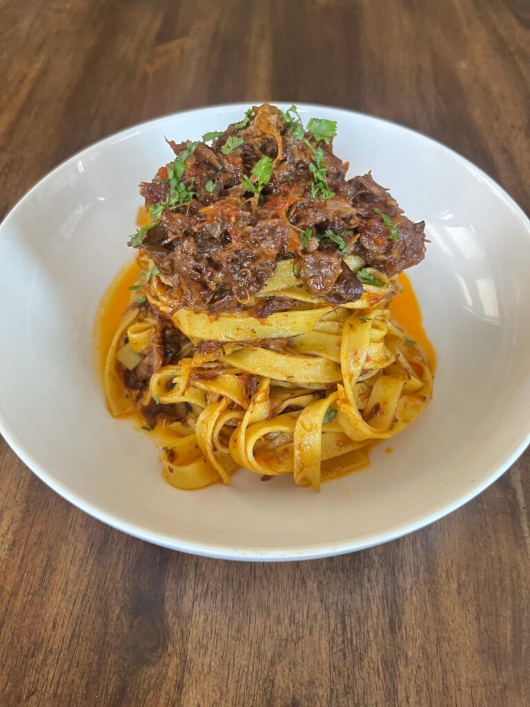 homemade oxtail ragu and pasta