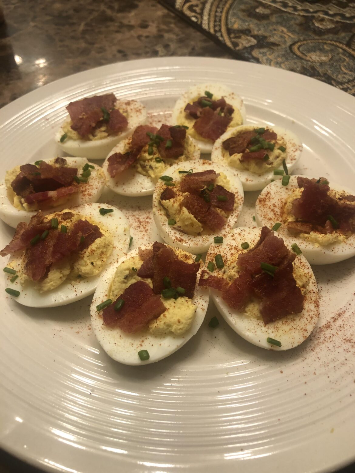 Bacon Chive Deviled Eggs