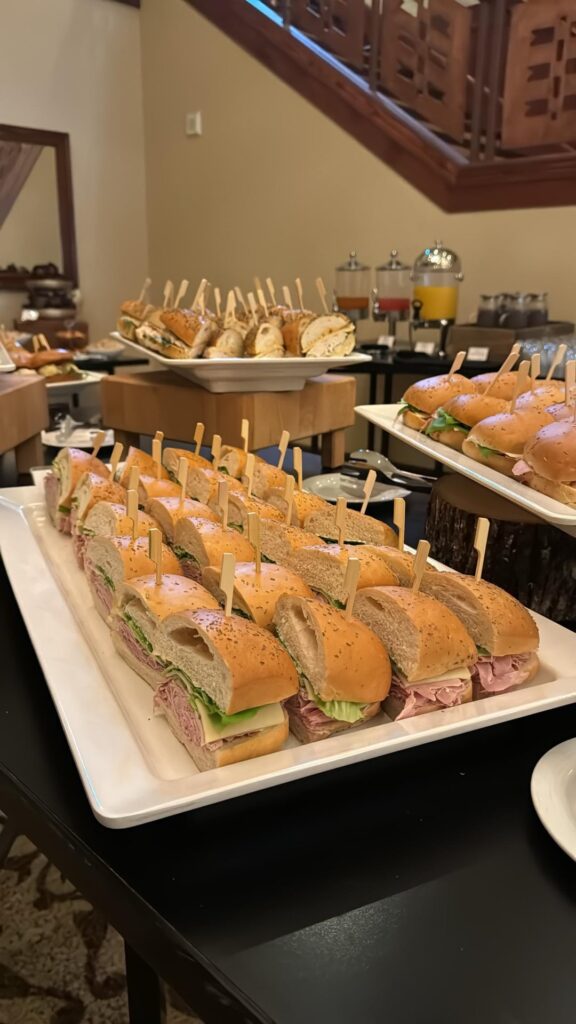 Sandwich table at conference brunch