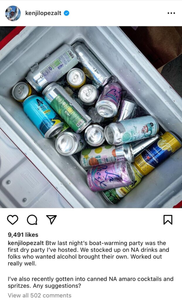 Kenji had NA drink’s at his boat warming party. Any recommendations?
