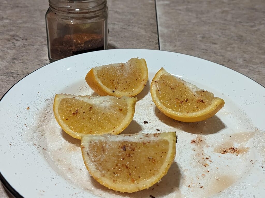 Chili-sprinkled fruit